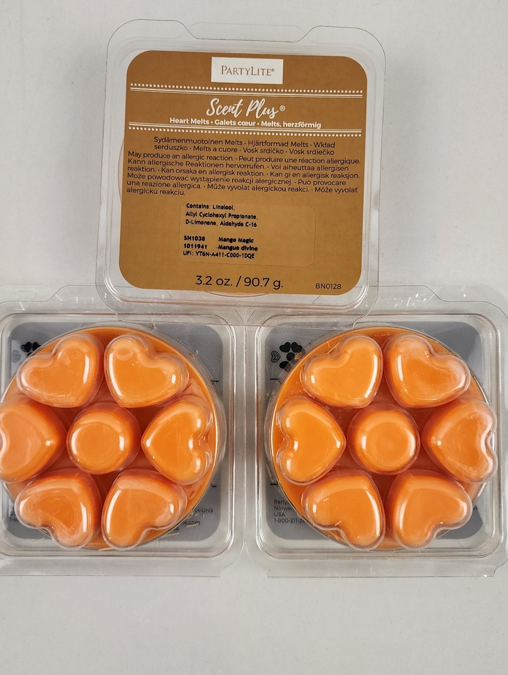 PartyLite Mango Magic Orange Heart Scent Plus Wax Melts (3) Pack Bundle